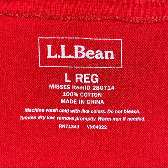 ⚓️ L. L. Bean dress, 100% cotton, red with horizontal navy blue stripes - Picture 7 of 7